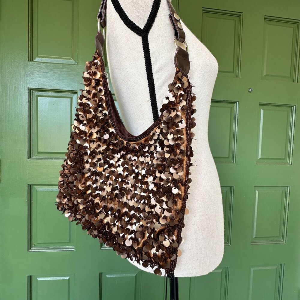 90's Sequin Shoulder Bag Bronze